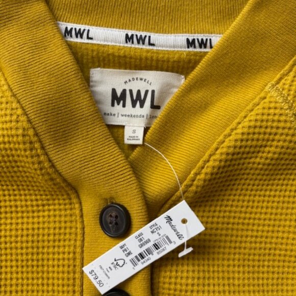 Madewell MWL Women's Long Sleeve Waffle Henley, New with Tags - Picture 2 of 2